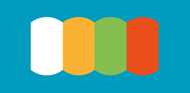 white, yellow, green and red rectangular shapes to represent nutrition labels